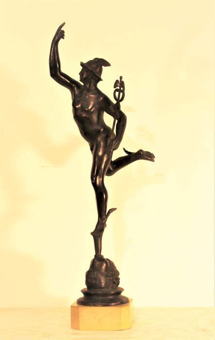 hermes alato bronzo|After Giambologna .